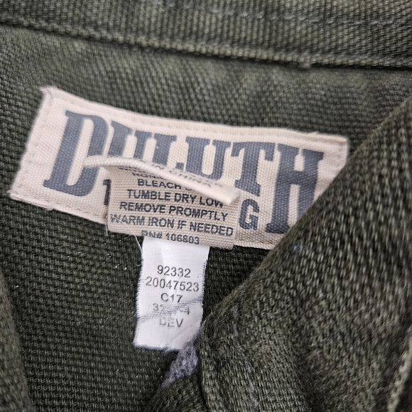 Duluth Trading Fire Hose Jacket Green Long Sleeve Snap Button Lined Barn Coat XL - Picture 9 of 9